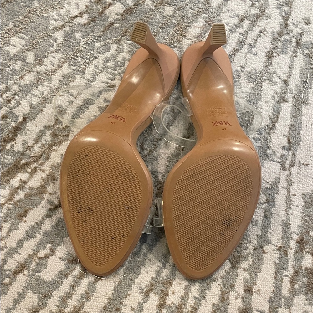 Zara Tan Heels with Clear Straps - Picture 4 of 4